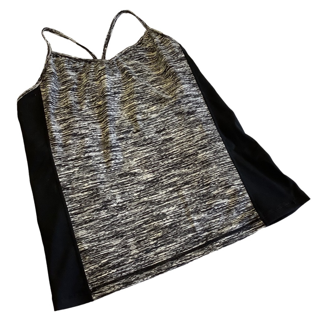 CAbi Spacedye Black Athletic Tank Top Women's Workout Style #802